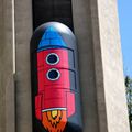 st etienne 42 2022  EV  Street art  "CAP st etienne " la fusée  du stéphanois OAK OAK 