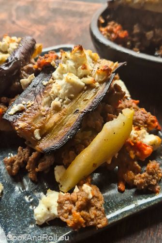 Gratin d'aubergines à l'ajvar et feta