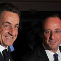 Hollande et Sarkozy sur le chantier de la salle des sports