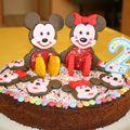 Gâteau d’anniversaire Mickey et Minnie pour Juliette 2 ans