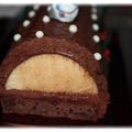 Bûche au chocolat et coeur crème brûlée (Thermomix)