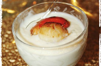 velouté de choux fleur aux saint jacques et truffe 