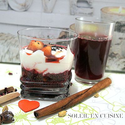 dessert  skyr chia bissap pommes poires gingembre miel épices