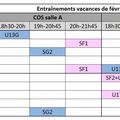 Planning d’entraînements - Vacances de février