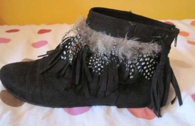 boots bottines indiennes daim river island à plumes franges pocahontas