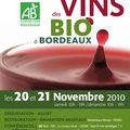 BORDEAUX: vins bio 20 et 21 novembre