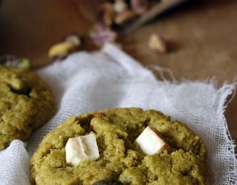 Cookies moelleux à la pistache & pépites de chocolat blanc