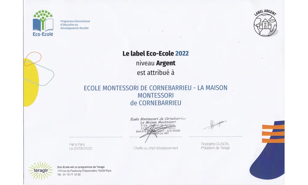 Nouveau label Eco-école 2022 pour notre école!