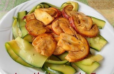 Oronges poêlées sur lit de courgettes