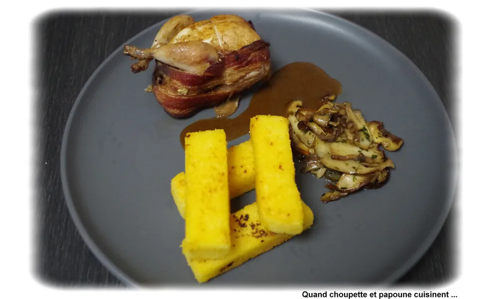 CAILLES AUX CEPES, SAUCE FOIE GRAS