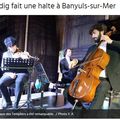 Article de l'Indépendant Concert du Trio Zadig à Banyuls sur mer