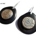 BO233 - Boucles d'oreille pop en tagua et bronze blanc