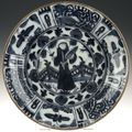 Plate of semiporcelain in Chinese style: Persia, c. 1600