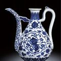 A rare blue and white ewer, seal mark and period of Qianlong (1736-1795)