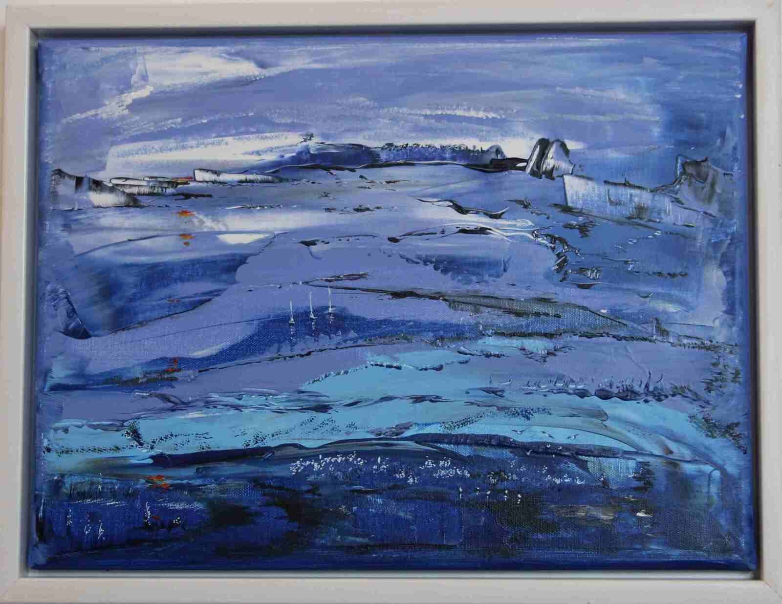 Avant la fonte des glaces - aryl 2020 -40 X 30 cm cadre blanc (n°178),