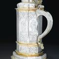 Grande chope en argent et vermeil, apparemment non poinçonnée, probablement Allemagne ou Suède, vers 1640