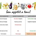 🍽️Menus du 12 au 15 novembre 🥦