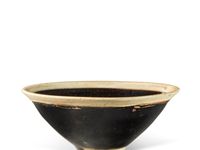 A Cizhou black and white-glazed conical bowl, Jin dynasty (1115-1234)