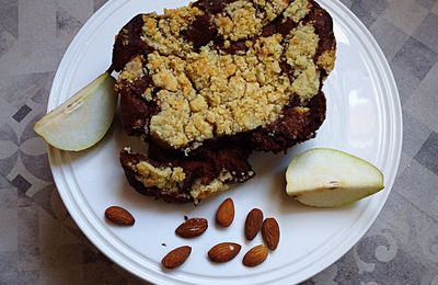 Crumble cake poire chocolat