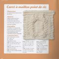 #Tricot : Plaid Mes Création Tricot Facile; 34 Carré à maillon point de riz