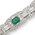 An art deco emerald and diamond bracelet, circa 1930