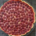 tarte rhubarbe framboises