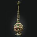 An enamelled and gem set rosewater sprinkler, North India or Deccan, 1775-1825