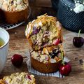 Muffins à l'amande & aux cerises aux épices chai #sanslactose #igbas