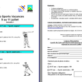 Programme et inscriptions CAP SPORT VACANCES