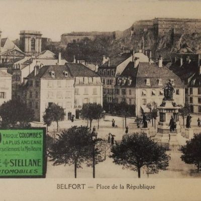 Insolite : Cartes postales de Belfort supports de publicité de la marque Colombes !