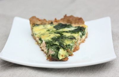 Tarte saumon-épinards et sa pâte au lait en poudre