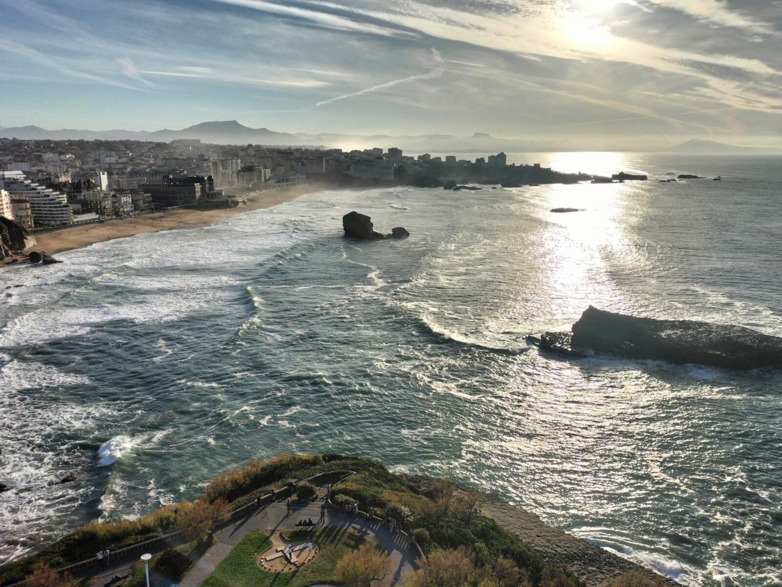 Biarritz, le phare, sommet, vue sur la Rhune et Biarritz. (64)