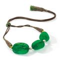 Antique emerald bead and pearl bazuband