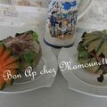 Melon en billes au jambon de parme et feuille de chêne