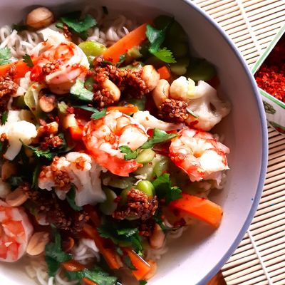 soupe asiatique aux crevettes