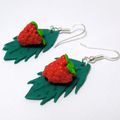 paire pendants mini framboises