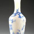 A Peking blue overlay glass vase. 19th/20th Century