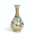 A blue and white ‘Dragon’ vase, yuhuchunping, Yuan dynasty