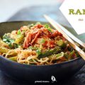 Ramen au kimchi et aux asperges