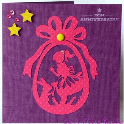 Carte d'anniversaire girly comme dans l'univers d'Alice