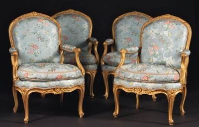 Suite de quatre fauteuils «A la Reine» Par Jean Boucault (vers 1705-Paris, 1786) Reçu Maître en 1728 France, époque Louis XV