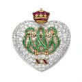 The Duchess of Windsor's emerald, ruby and diamond 20th anniversary brooch, mounted by Cartier, Paris, 1957