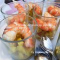 Verrines de scampi, pomme et curry