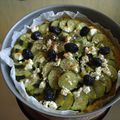 Tarte polenta courgettes feta olives