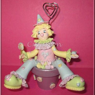 Clown porte-photo pastel