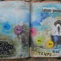 Challenge artjournal et gribouillages # 17, # 16, # 9 : le temps qui passe, fenêtre et silhouettes... 