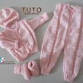 TUTO tricot bb BOUTIQUE bebe modele layette bébé et patron a tricoter Explications brassière, bonnet, bloomer, chaussons