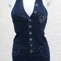 Mini Robe Jeans Dos Nu VS.MISS Taille 36