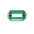 Chrysoprase, enamel and diamond brooch, 1920s