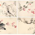 Zhang Daqian (1899-1983), Lily, Begonia, Cherry, and Figure